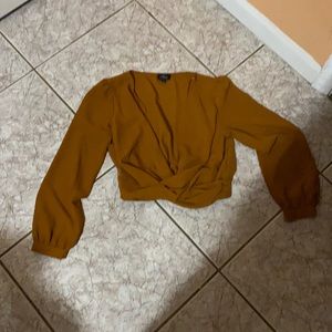 Brown long sleeve blouse